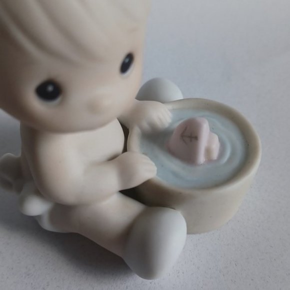 Precious Moments "I would be sunk without you" Sailor Baby with Boat 102970 1987 - Picture 10 of 14